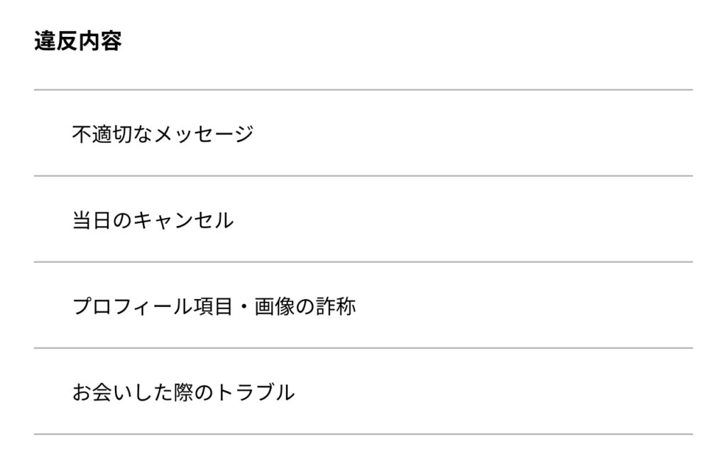 ペイターズ違反報告キャプチャ