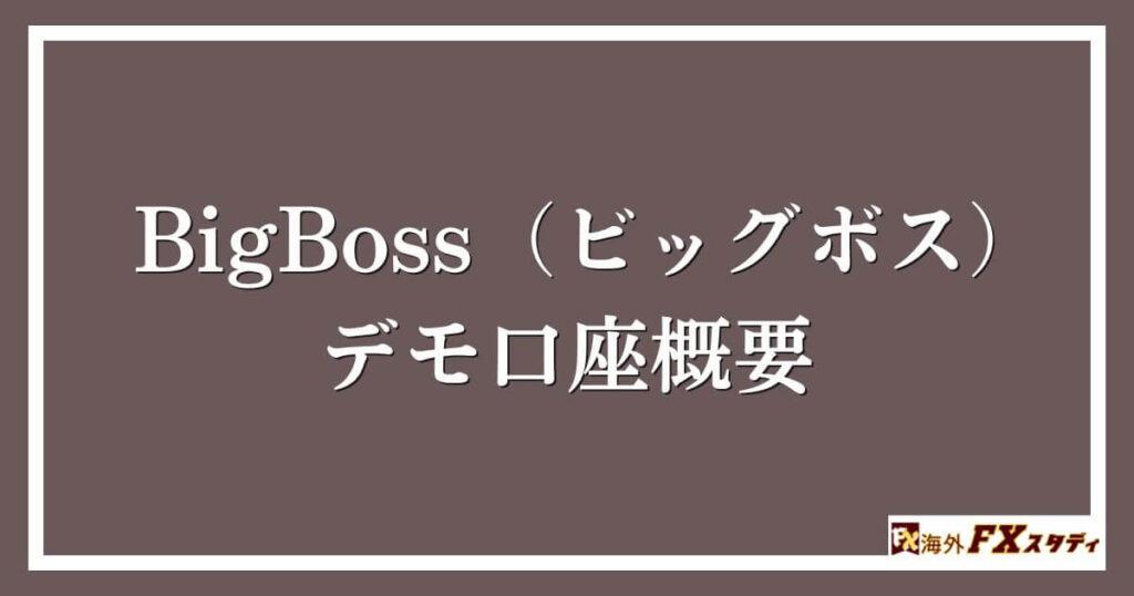 BigBoss（ビッグボス）のデモ口座概要