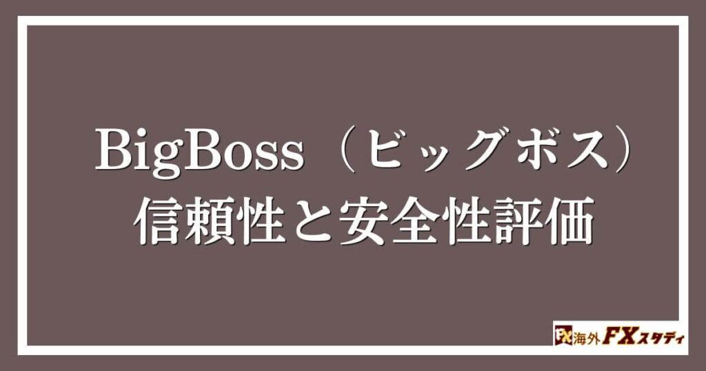 BigBoss（ビッグボス）の信頼性と安全性評価