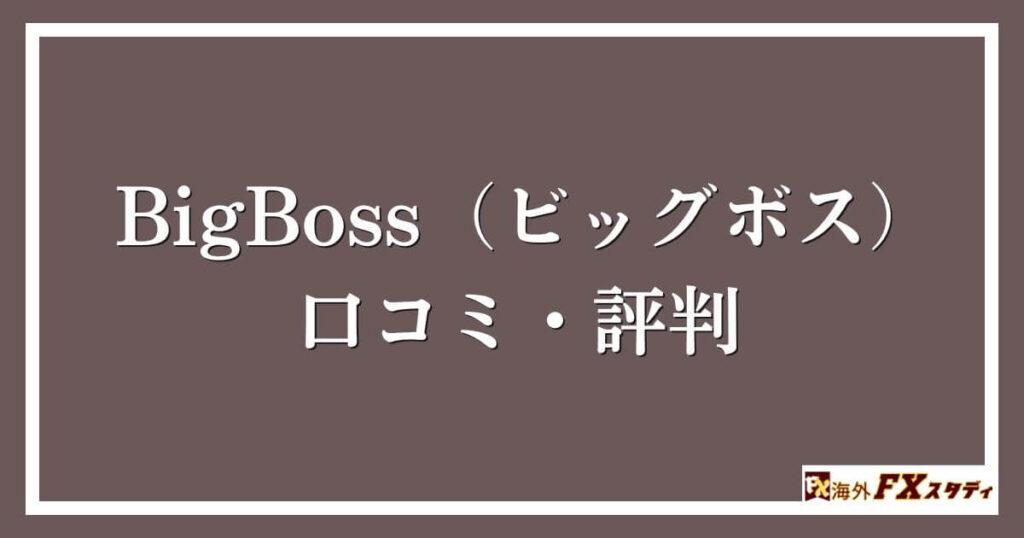 BigBoss（ビッグボス）の口コミ・評判