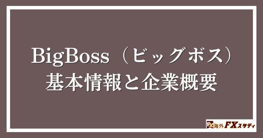 BigBoss（ビッグボス）の基本情報と企業概要