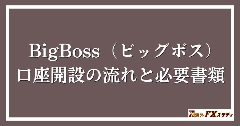 BigBoss（ビッグボス）口座開設の流れと必要書類