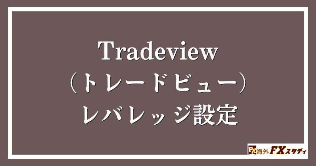 Tradeview（トレードビュー）のレバレッジ設定